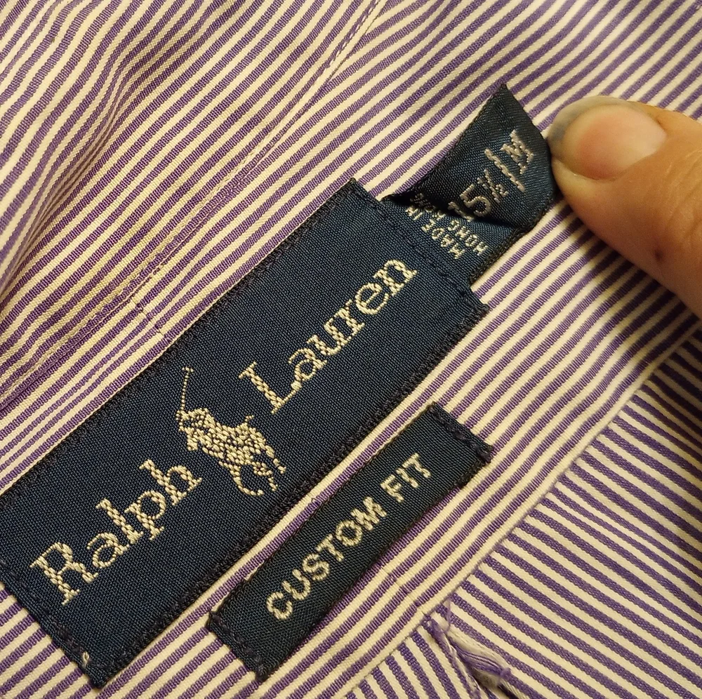 Ralph Lauren Men's Long Sleeve Button Down Striped Dress Shirt - Picture 6 of 6